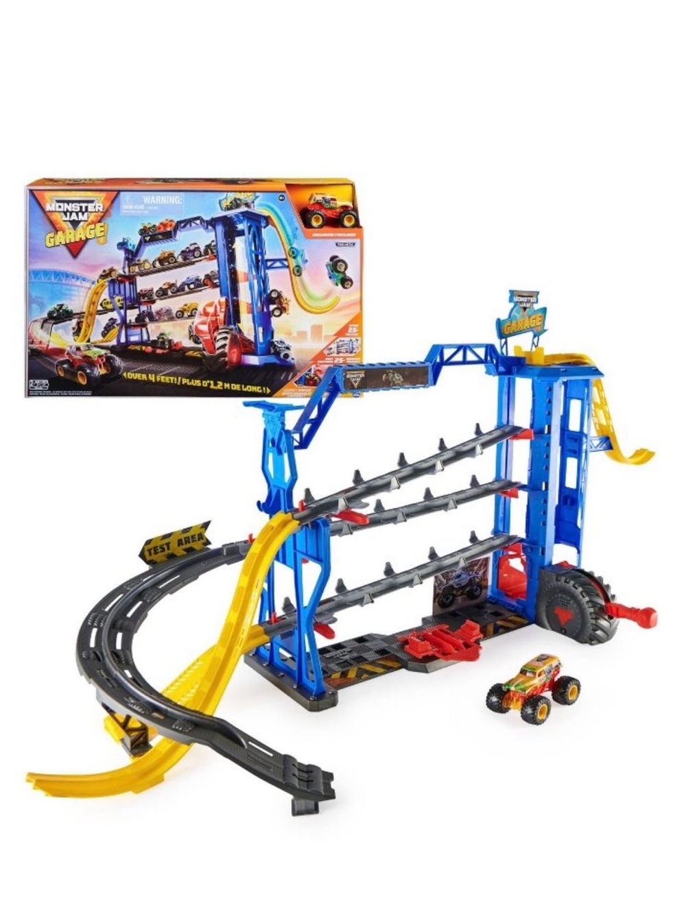Blue & Yellow Stunt Garage Playset